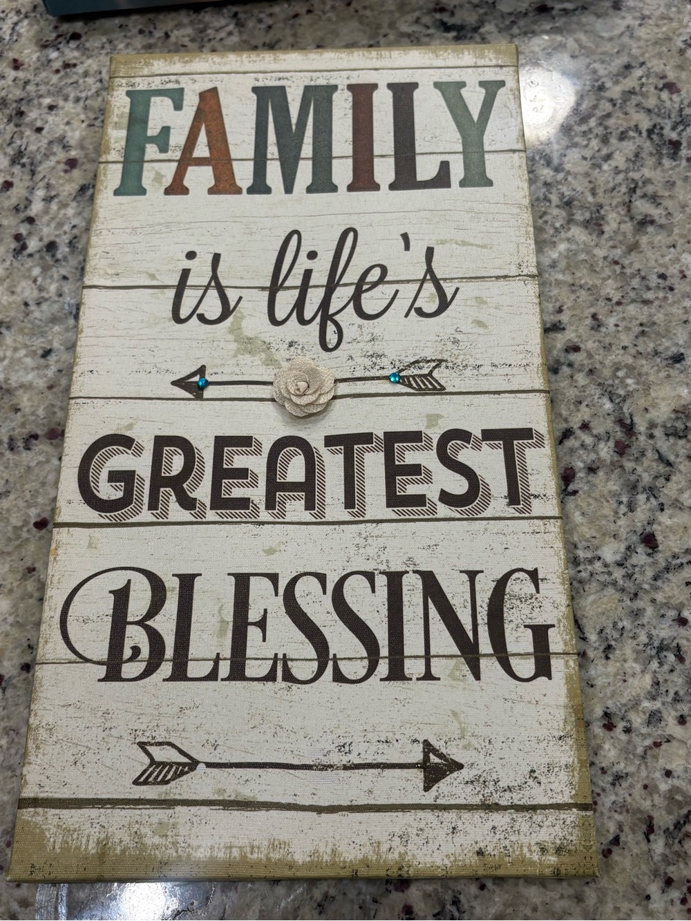 Family is life’s Greatest Blessing canvas wall hanging GUC